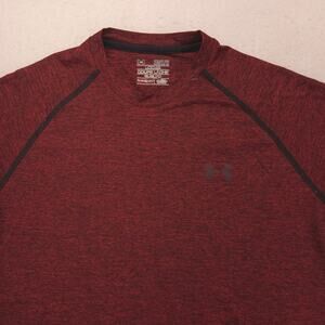 Under Armour Casual Crew Neck Short Sleeve Graphic T Shirt Mens Size M Red